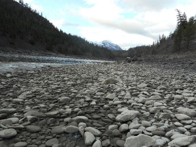 Placer gold claim on Fraser river by Lillooet