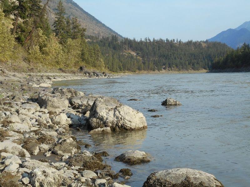Placer gold claim on Fraser River by Lillooet