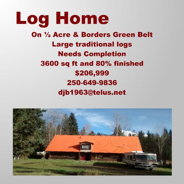 Large Loghome on 1/2 Acre Rural Prince George