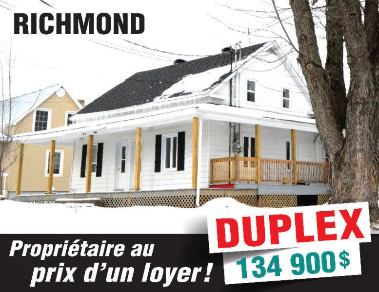 Charmant Duplex à vendre 3 CAC - 134 900$ - Richmond