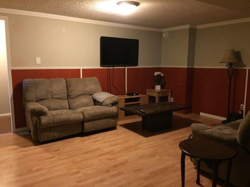 furnished 2 bedroom basement apartment