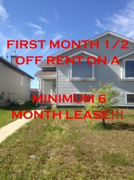 13010 93 A STREET AVAIL NOW! 1/2 OFF FIRST MONTH RENT!!!!