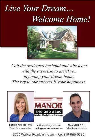 KIMBERLY MILLER, BSW AND ALAN SAAD, B.Ed - MANOR WINDSOR REALTY