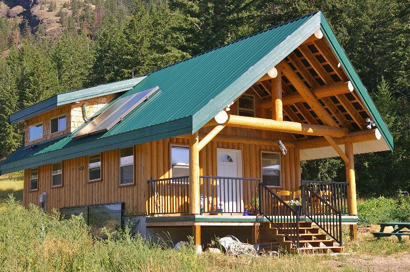 Log home with solar