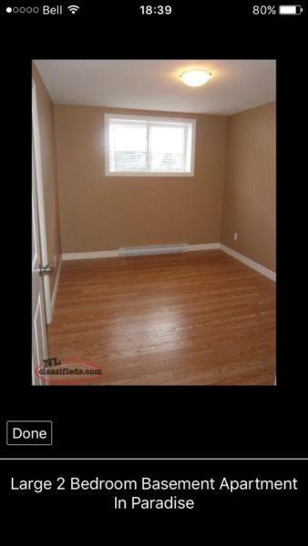 2 Bedroom Basement Apartment in Paradise