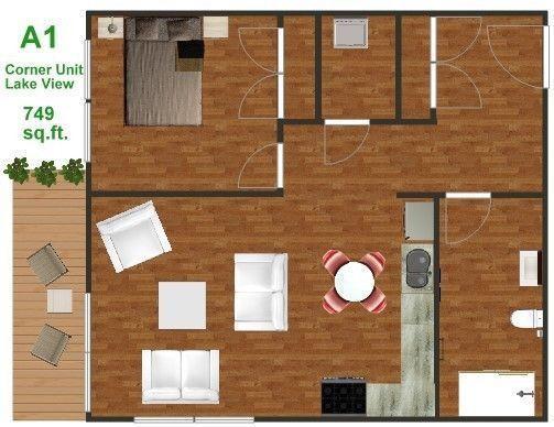 1BD Everything included, beautiful lake view