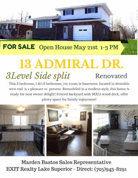 Open House May 21st- 1-3PM