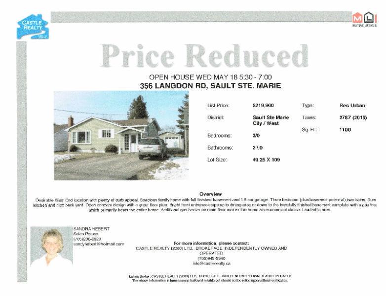 OPEN HOUSE WED 5:30 - 7:00 356 LANGDON RD