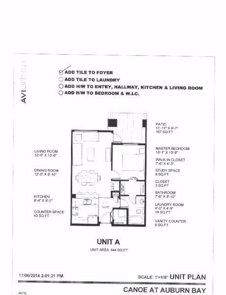 Brand New 3rd Floor Auburn Bay Condo for rent AVAIL. AUG 1, 2016