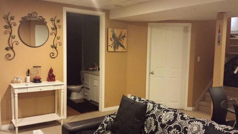 Furnished A/C Basement Suite w/Separate Entrance in Timberlea