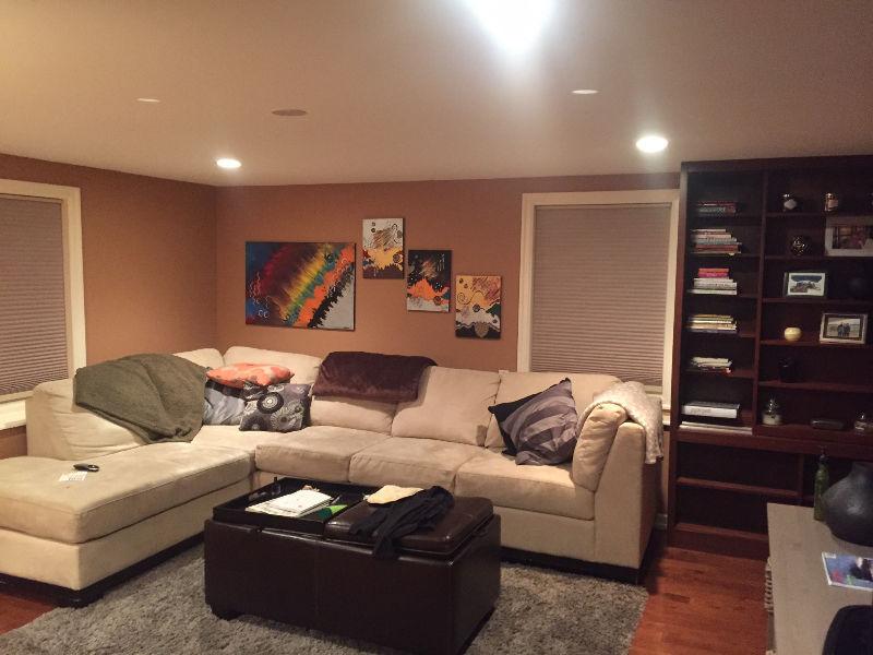 Large 1BED Basement suite available for July 15, 2016