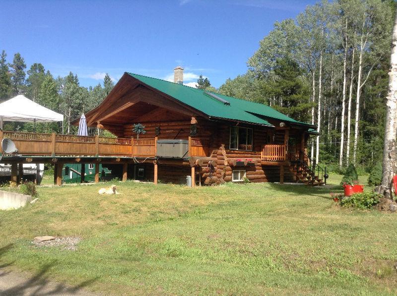BC Custom built 3 bed room log home on Private 5 acres