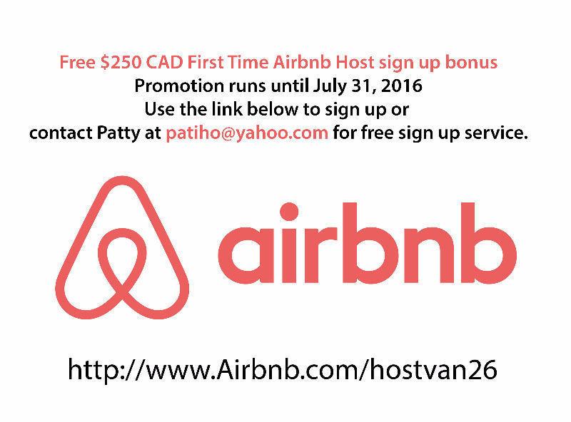 Free $250 CAD for First-time Airbnb Hosts