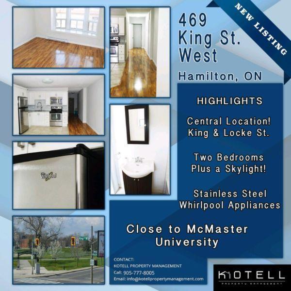 Trendy apartments close by McMaster U