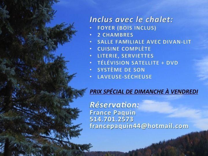 Magnifique chalet à louer dans Lanaudière à 15 minutes de Rawdon