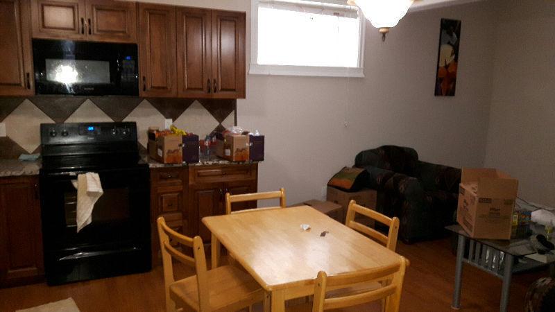 Furnished two bedroom basement apartment available