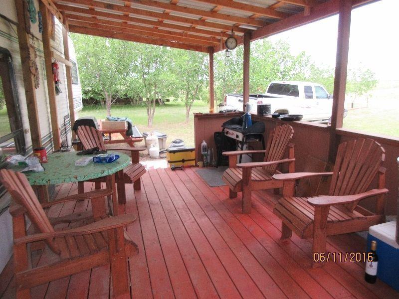 DIEFENBAKER LAKE SASK Serviced, mature treed lot & 5th Wheel