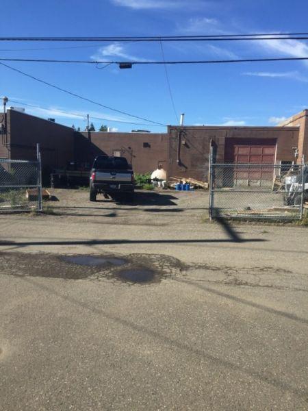 Shop with gated yard for lease downtown