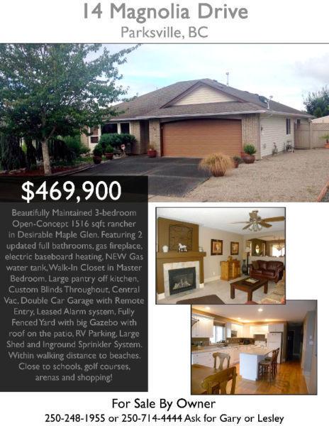 Beautifully Maintained 3-bedroom Open-Concept Rancher