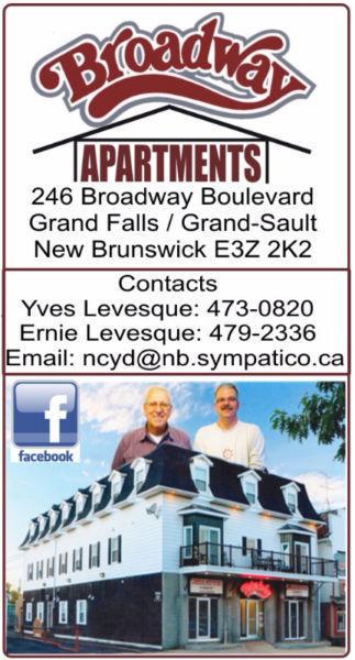 $350.00 -1 BEDROOM APARTMENT DOWNTOWN GRAND FALLS