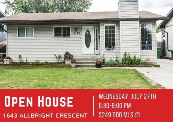 Open House! Wed July 27th 6:30-8 PM... 1643 Allbright Crescent