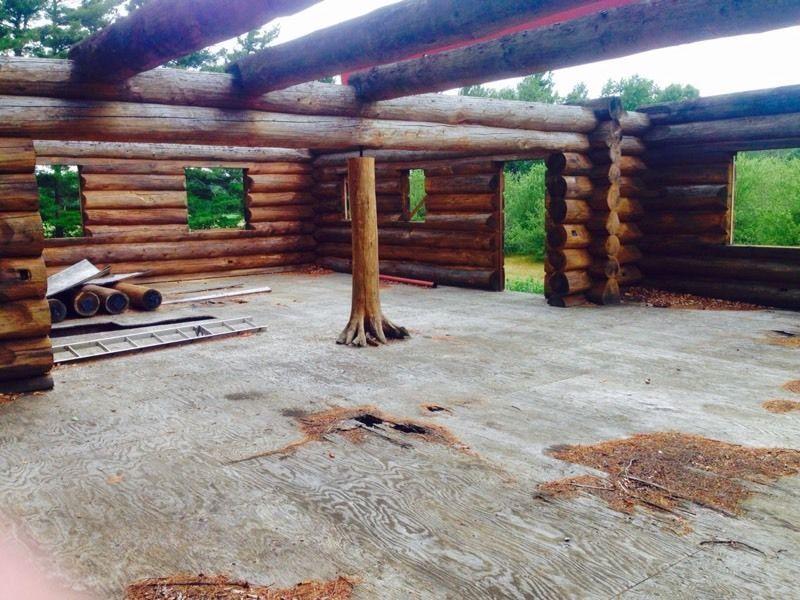 Unfinished log home