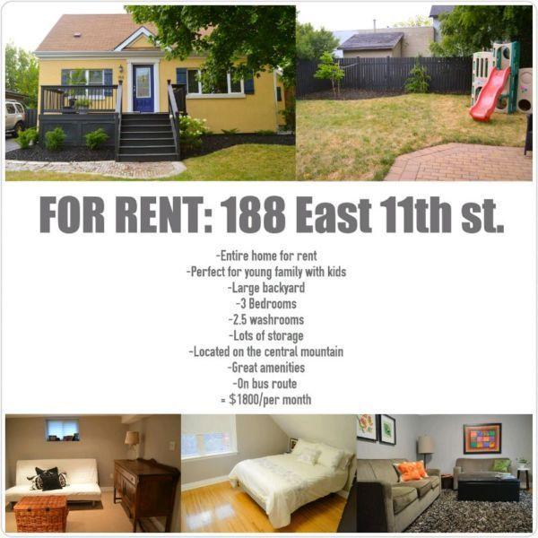 Spacious 3 bedroom open concept home - 188 East 11th Street