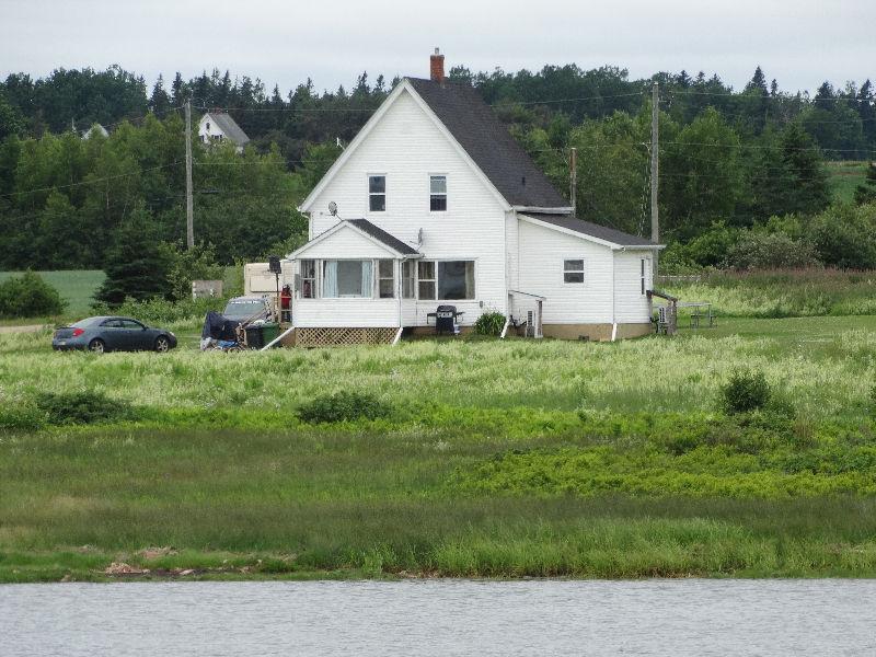 1.5 Storey House on 4 + Acres Waterfront in Grand River, P.E