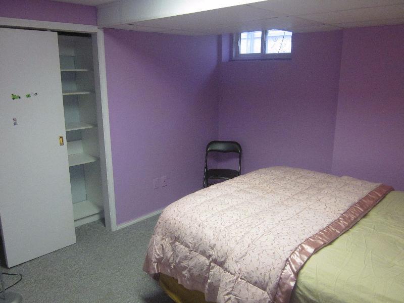 ONE FURNISHED BEDROOM IN BASEMENT FOR RENT