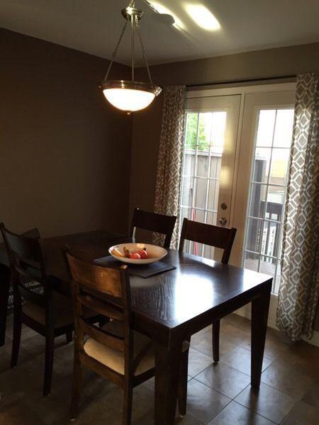 North End Semi - stainless appliances & dark flooring